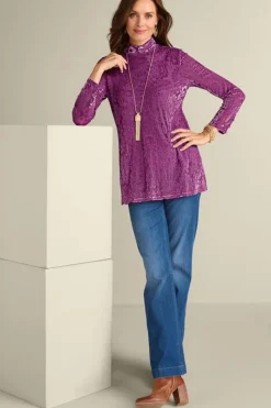 Soft Surroundings Walden Velvet Turtleneck| Tops