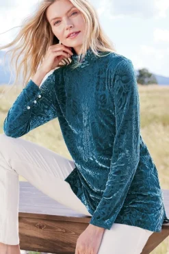 Soft Surroundings Walden Velvet Turtleneck| Tops