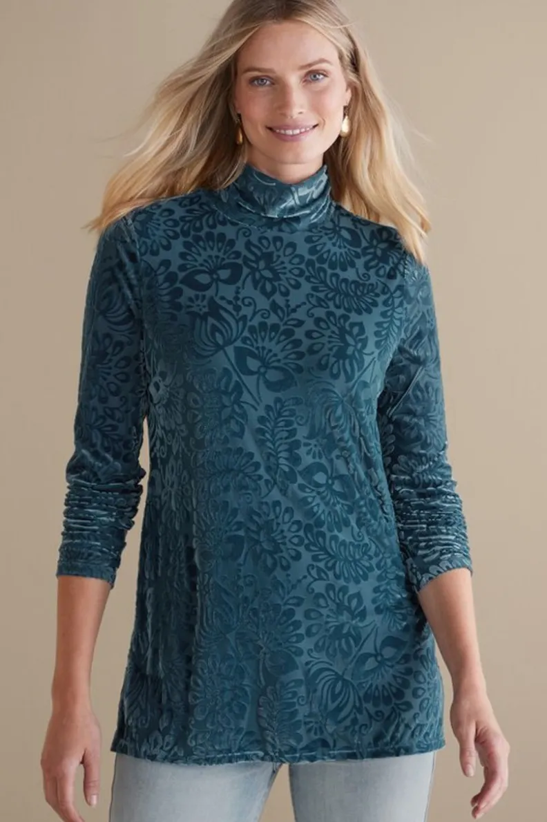 Soft Surroundings Walden Velvet Turtleneck| Tops