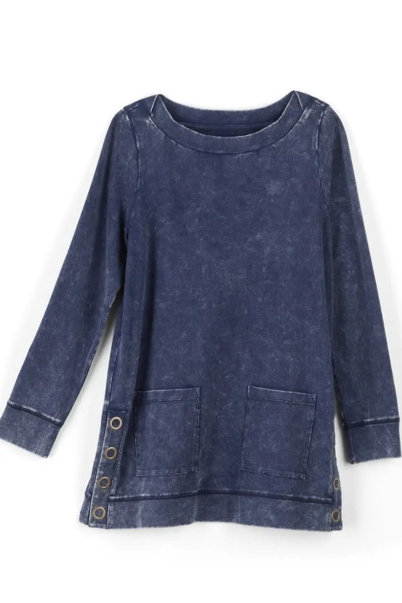 Soft Surroundings Washed Make It Snappy Pullover| Tops