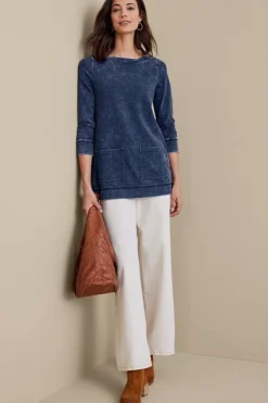 Soft Surroundings Washed Make It Snappy Pullover| Tops