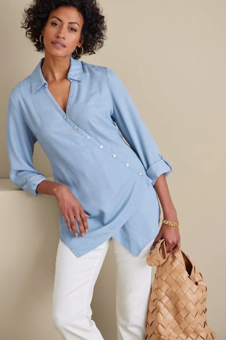 Soft Surroundings Washed Tencel™ Tunic| Tops|Tunics & Leggings