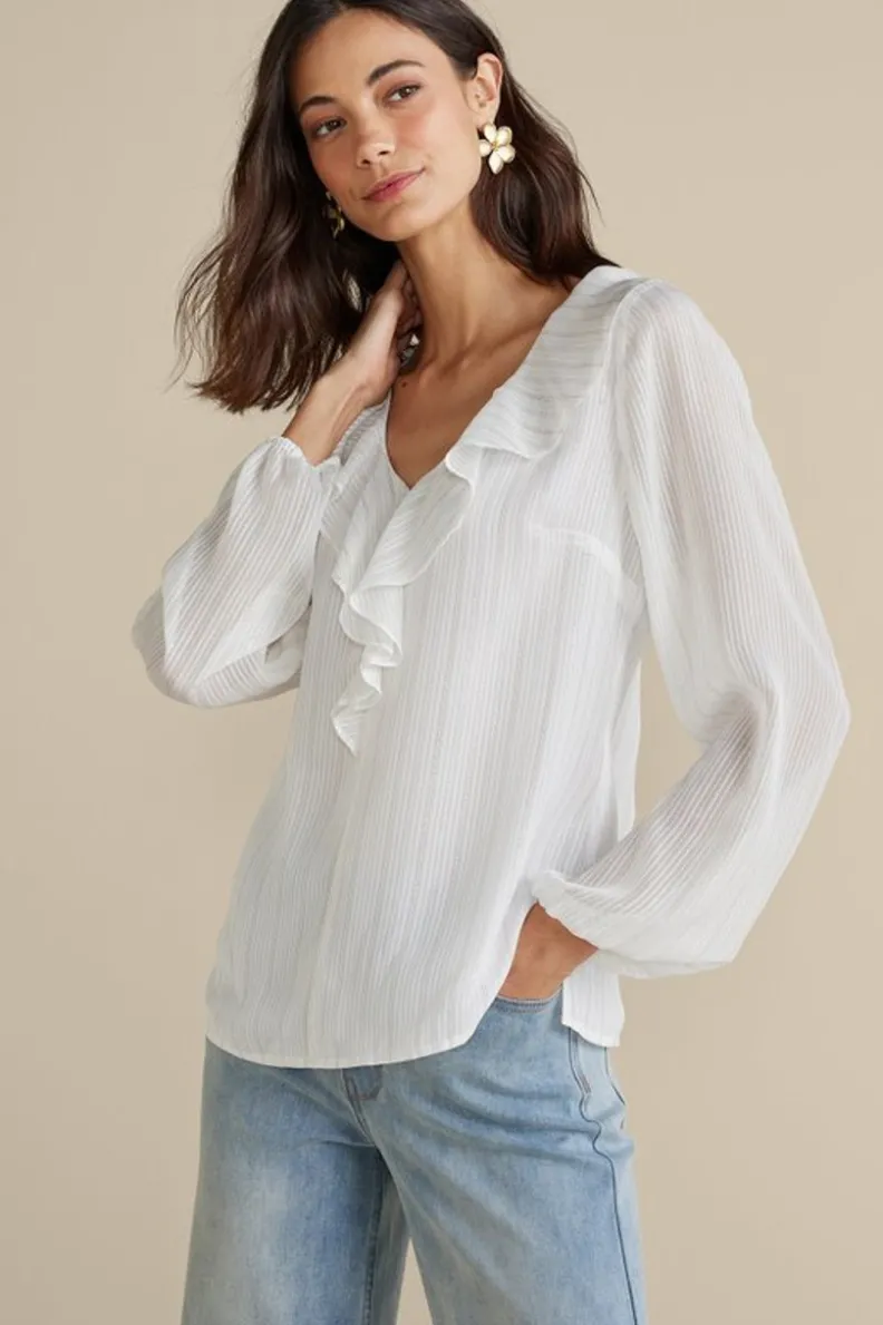 Soft Surroundings Xenia Ruffle Top| Tops